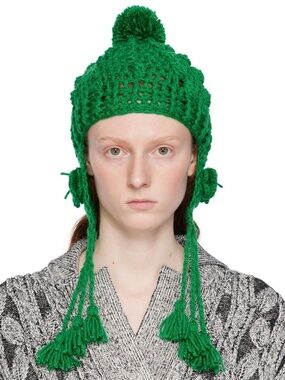 💚 Anna Sui Chunky Knit Earflap Hat